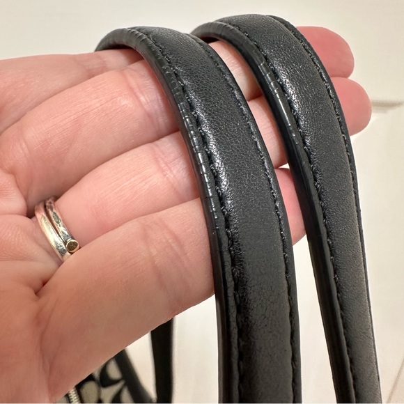 Coach Legacy Weekend Large Zip Top Tote in Black and Grey Signature Canvas NWOT - Picture 7 of 11